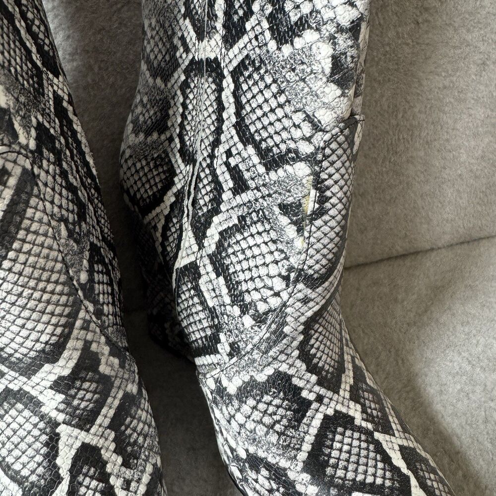 Michael Kors Leather Knee-High Wedge Boot Snake Size 7.5M Festival Concert Party - Picture 7 of 15